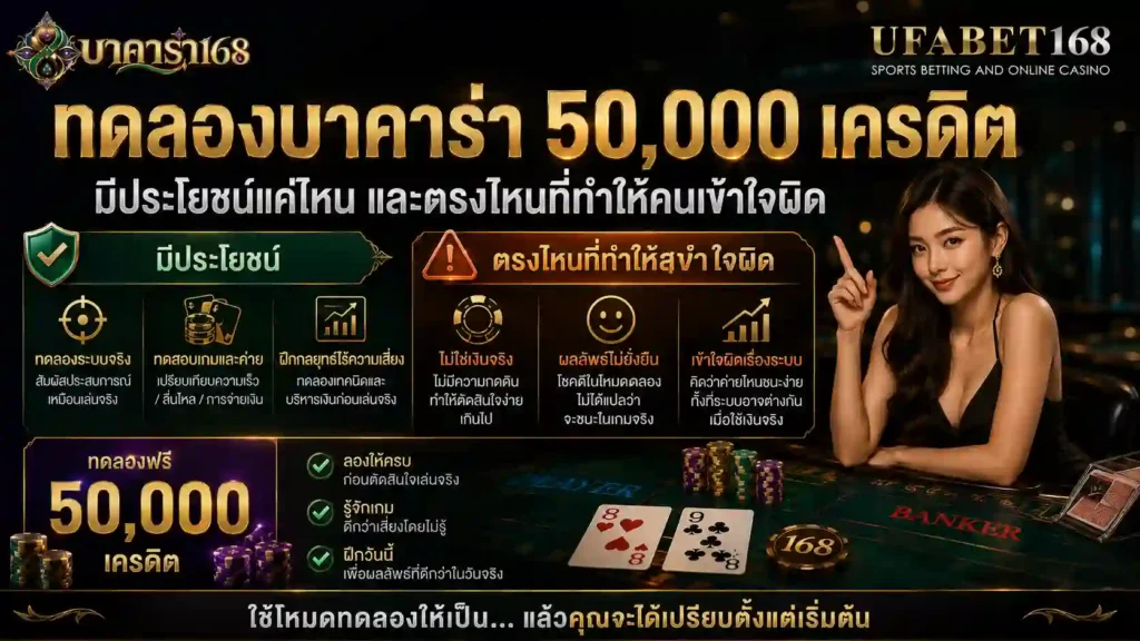 ทดลองบาคาร่า 50,000 เครดิต มีประโยชน์แค่ไหน
