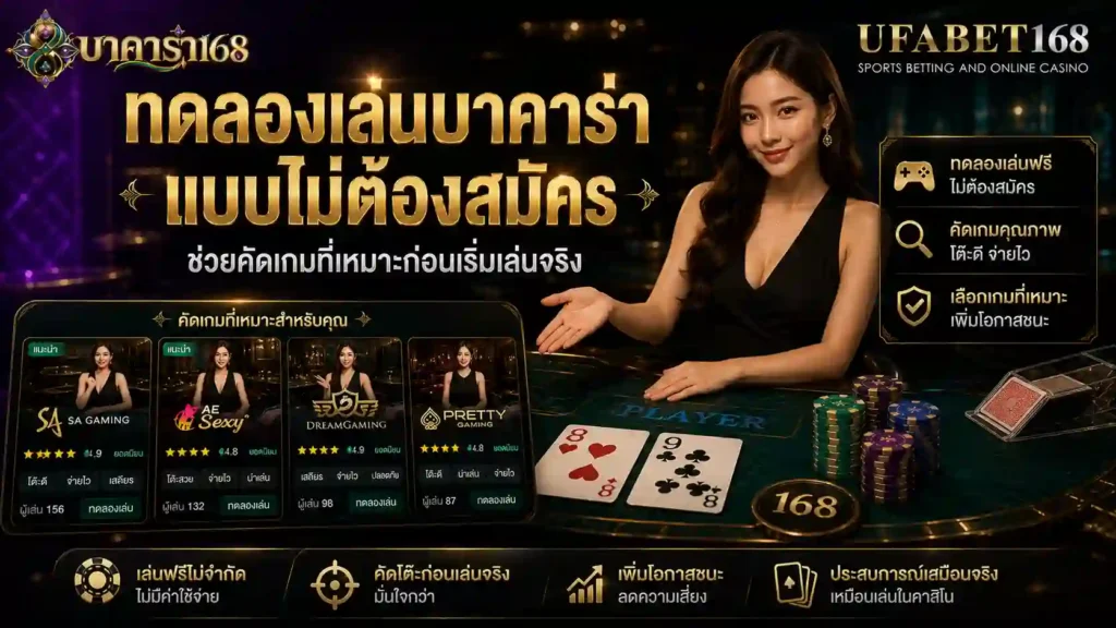 ทดลองเล่นบาคาร่า แบบไม่ต้องสมัคร