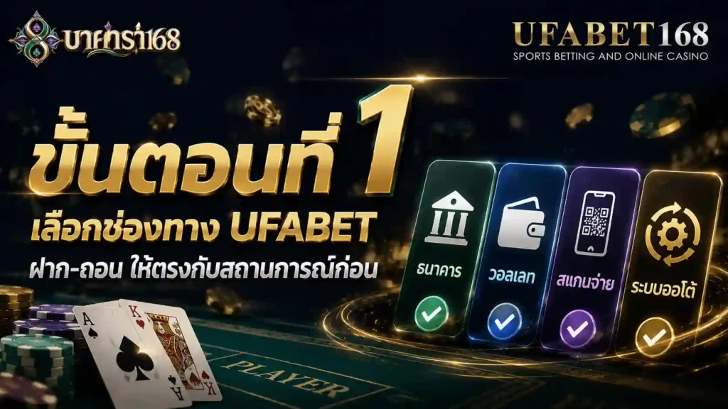 ขั้นตอนที่1 เลือกช่องทาง UFABET ฝาก-ถอน