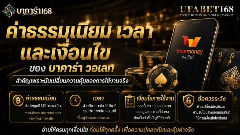ค่าธรรมเนียม เวลา และเงื่อนไขของ บาคาร่า วอเลท