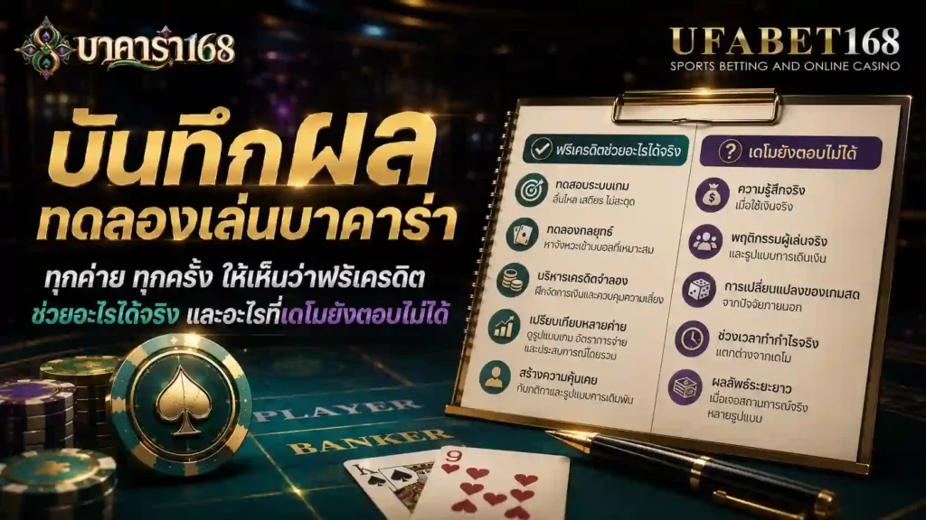 บันทึกผล บาคาร่าทดลองเล่นฟรีทุกค่าย