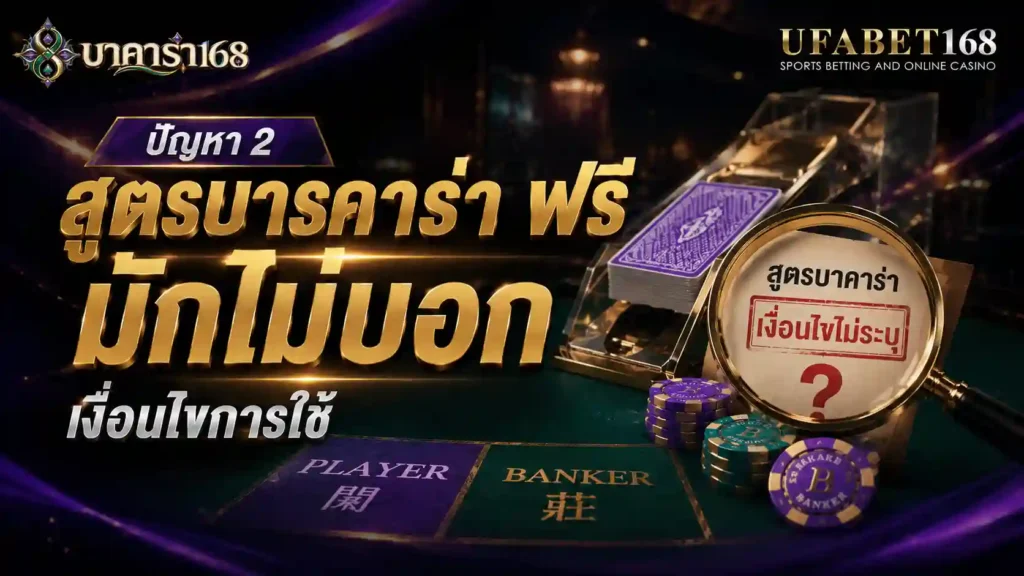 ปัญหา 2 สูตรบาคาร่าฟรี มักไม่บอกเงื่อนไขการใช้