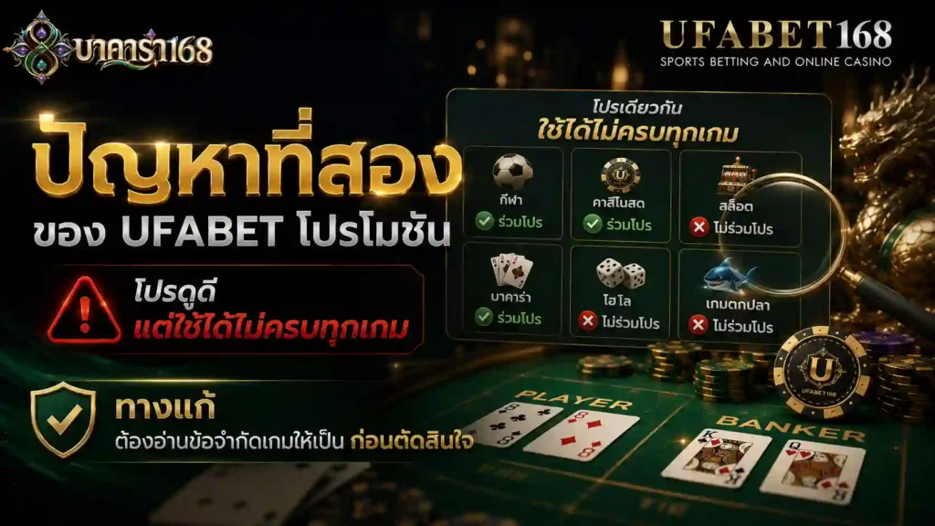ปัญหาที่สอง UFABET โปรโมชั่น ใช้ได้ไม่ครบทุกเกม