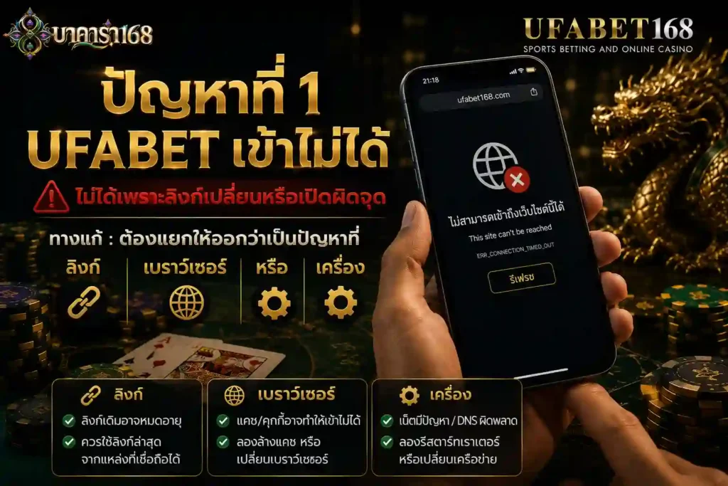 ปัญหาที่หนึ่ง ufabet เข้าไม่ได้ ไม่ได้เพราะลิงก์เปลี่ยนหรือเปิดผิด