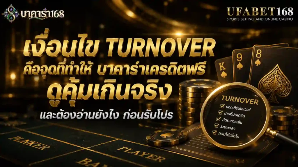 เงื่อนไข turnover จุดที่ทำให้ บาคาร่าเครดิตฟรี คุ้มเกินจริง