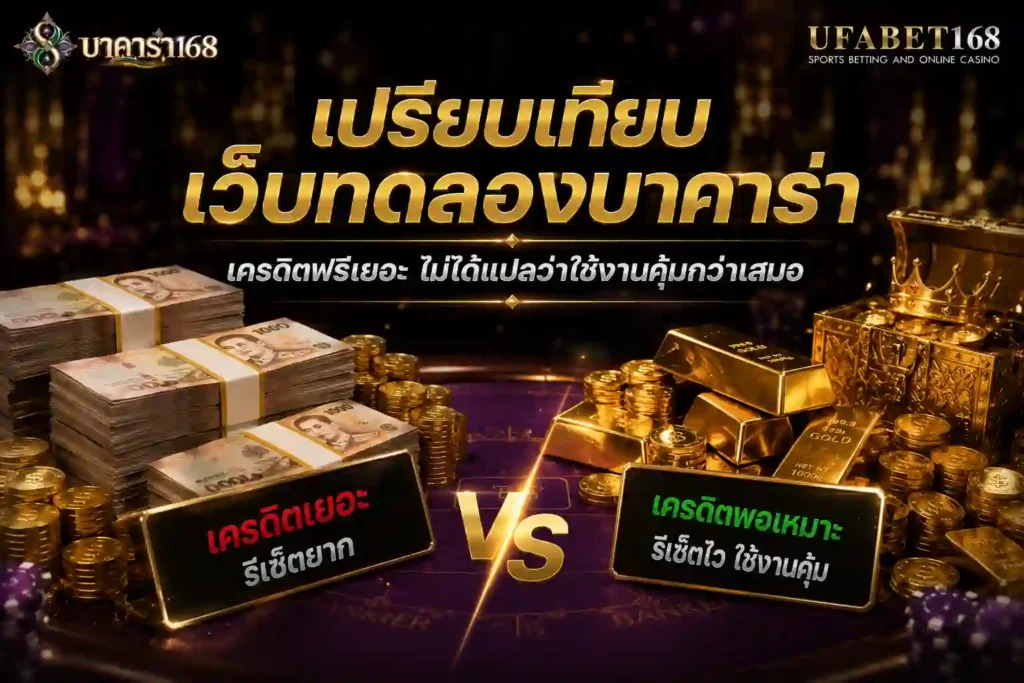 เปรียบเทียบ เว็บทดลองบาคาร่า ที่จำนวนเครดิตและการรีเซ็ตเครดิต